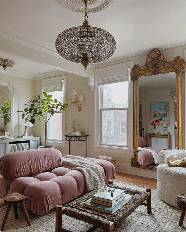 French Empire Vintage Bead Ellipsoid Crystal Chandelier for Living Room/Bedroom-Chandeliers-