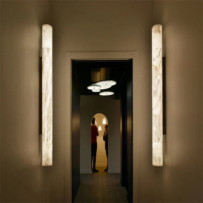 Garron Modern Alabaster Linear Wall Sconce-