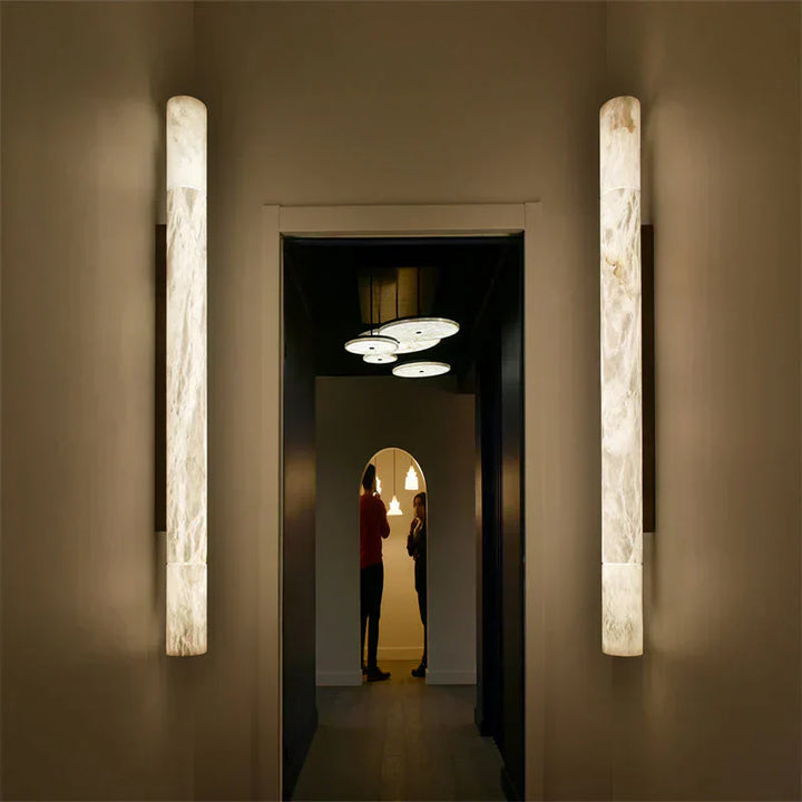 Garron Modern Alabaster Linear Wall Sconce-