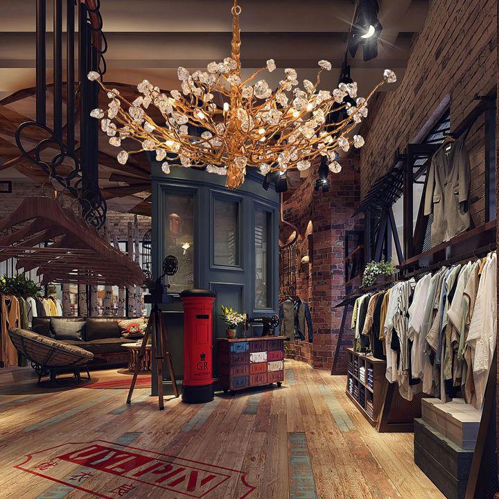 Gemstone Branch Chandelier-chandeliers for dining room,chandeliers for stairways,chandeliers for foyer,chandeliers for bedrooms,chandeliers for kitchen,chandeliers for living room-Arialamps