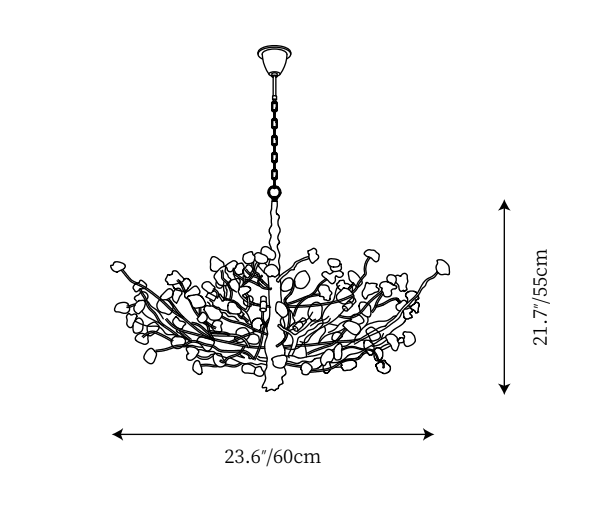 Gemstone Branch Chandelier with Artistic Design for Bedroom or Living Room-Chandeliers-Arialamps