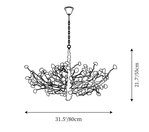 Gemstone Branch Chandelier with Artistic Design for Bedroom or Living Room-Chandeliers-Arialamps
