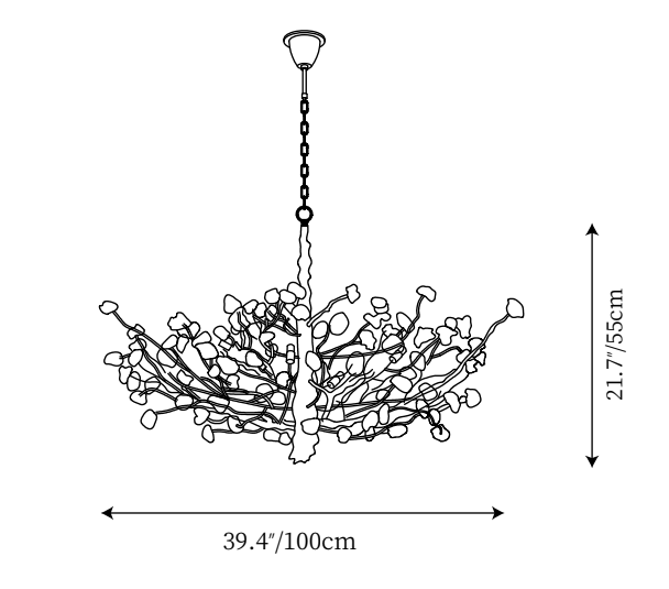 Gemstone Branch Chandelier with Artistic Design for Bedroom or Living Room-Chandeliers-Arialamps