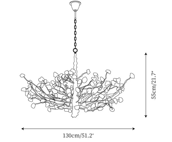 Gemstone Branch Chandelier with Artistic Design for Bedroom or Living Room-Chandeliers-Arialamps