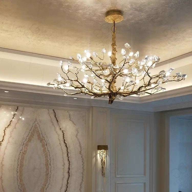 Gemstone Branch Chandelier with Artistic Design for Bedroom or Living Room-Chandeliers-Arialamps