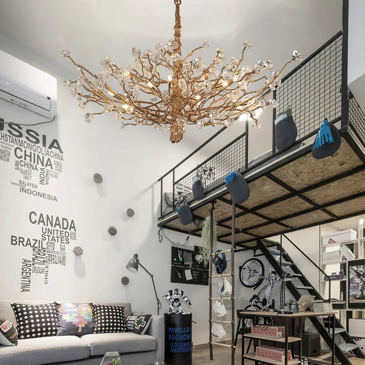 Gemstone Branch Chandelier with Artistic Design for Bedroom or Living Room-Chandeliers-Arialamps
