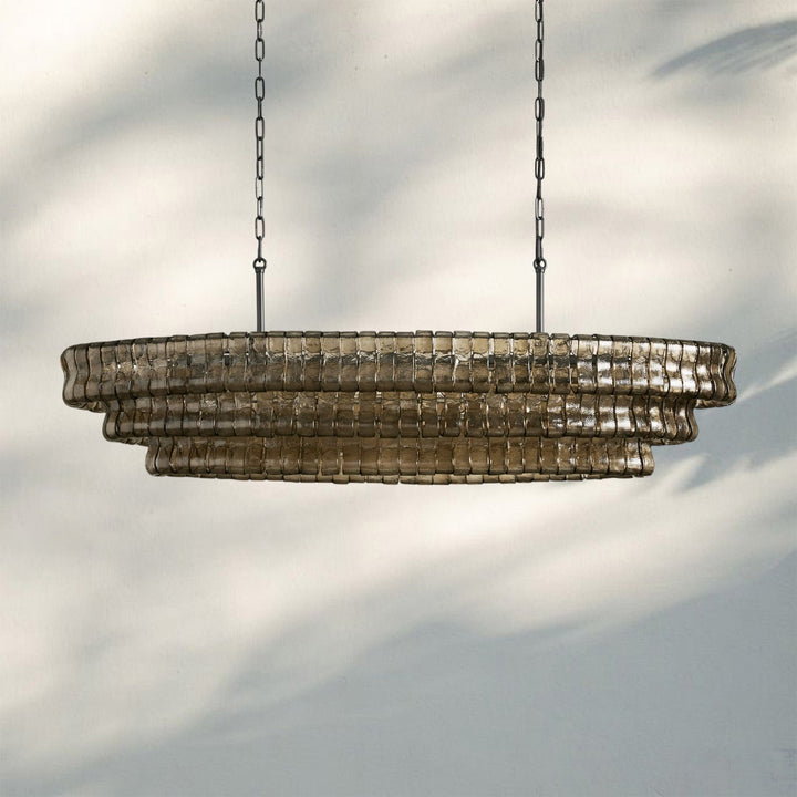 Ghiacio Glass Oval Chandelier 54''65''-
