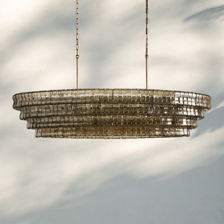 Ghiacio Glass Oval Chandelier 54''65''-