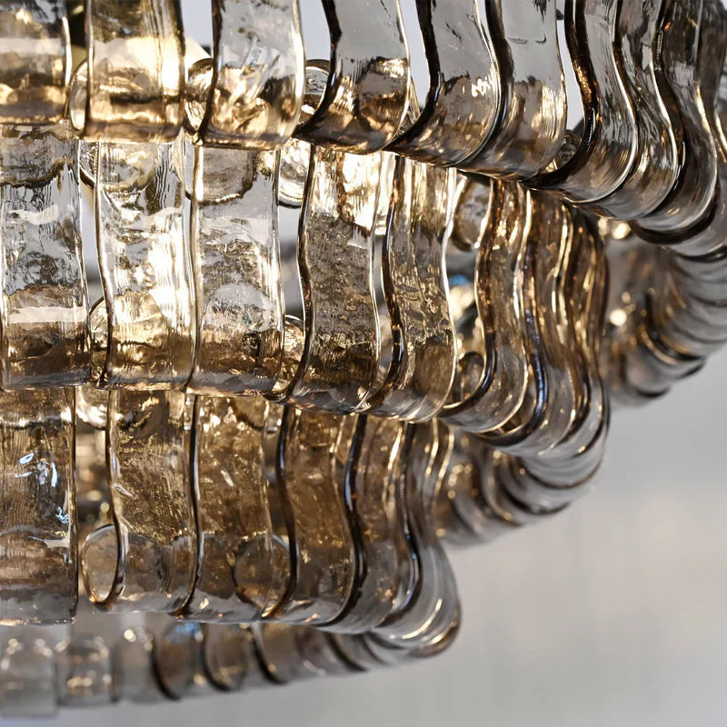 Ghiacio Glass Oval Chandelier 54''65''-