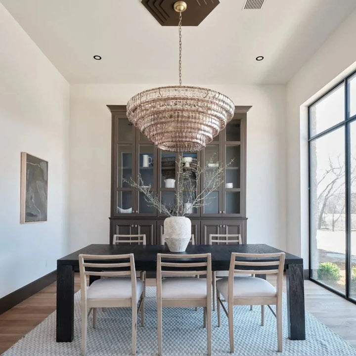 Ghiacio Glass Round Chandelier 24" 36" 48" 60"-