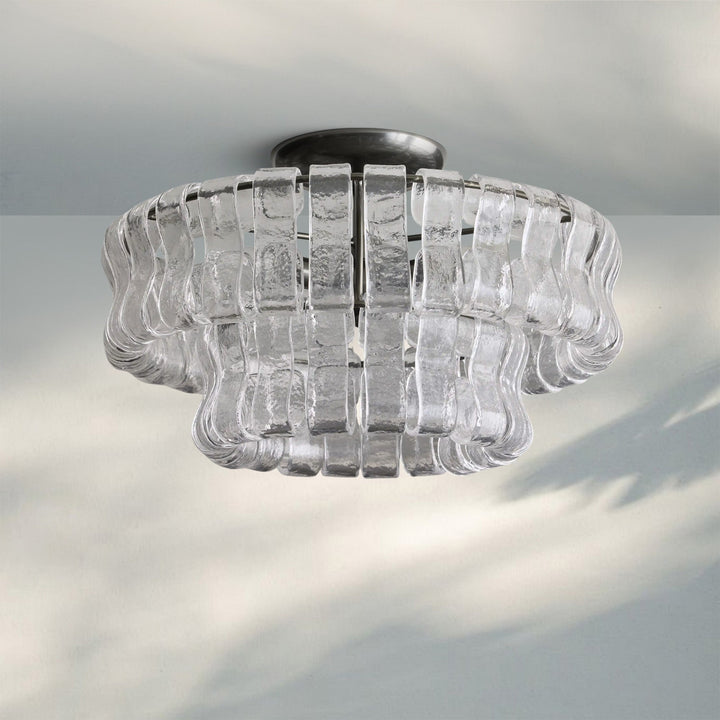 Ghiacio Modern Glass Flushmount-