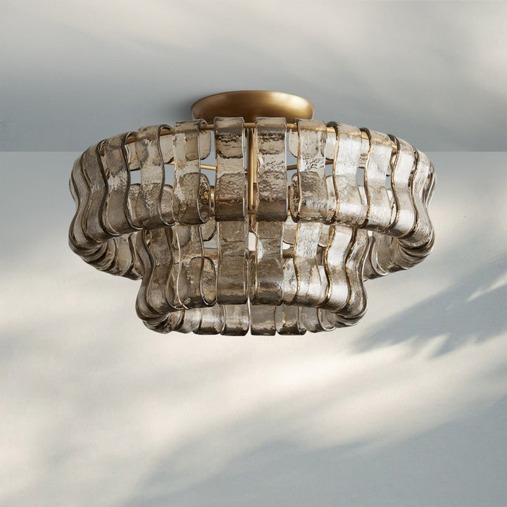 Ghiacio Modern Glass Flushmount-