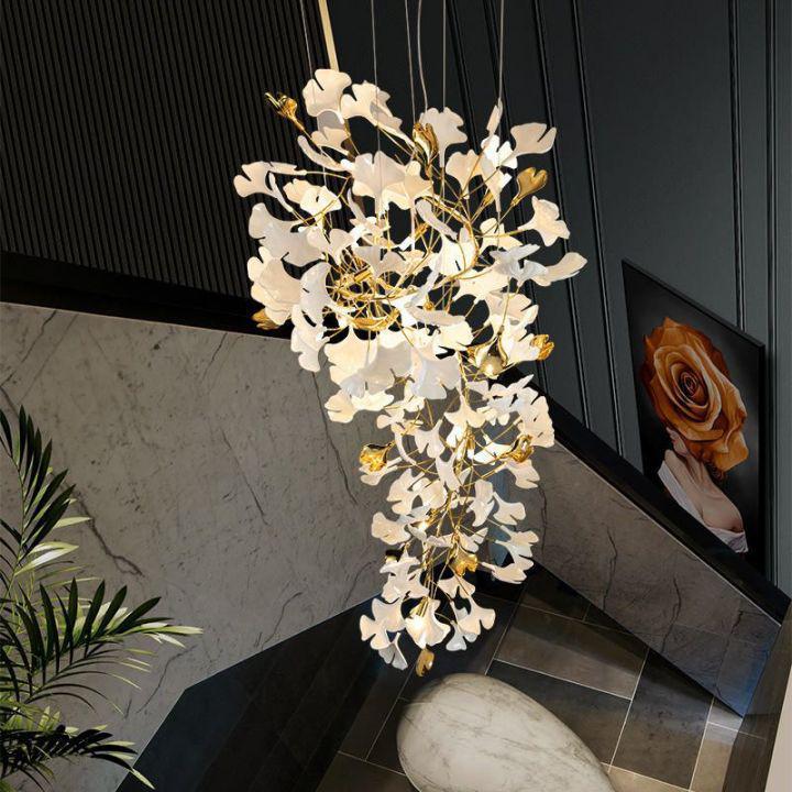 Ginkgo Cascading A Branch Chandelier-chandeliers for dining room,chandeliers for stairways,chandeliers for foyer,chandeliers for bedrooms,chandeliers for kitchen,chandeliers for living room-Arialamps