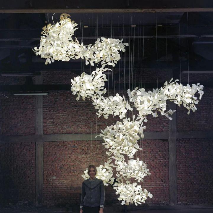 Ginkgo Combination Chandelier-chandeliers for dining room,chandeliers for stairways,chandeliers for foyer,chandeliers for bedrooms,chandeliers for kitchen,chandeliers for living room-Arialamps