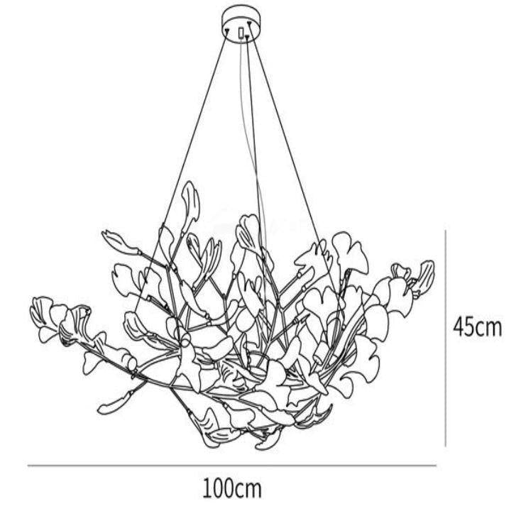 Ginkgo Luxury Chandelier Style D-chandeliers for dining room,chandeliers for stairways,chandeliers for foyer,chandeliers for bedrooms,chandeliers for kitchen,chandeliers for living room-8 Lights: L 39.4''(100cm) x H 17.7''(45cm)-Arialamps