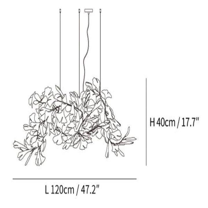 Ginkgo Luxury Chandelier Style G-chandeliers for dining room,chandeliers for stairways,chandeliers for foyer,chandeliers for bedrooms,chandeliers for kitchen,chandeliers for living room-8 Lights: L 47.2''(120cm) x H 17.7''(45cm)-Arialamps