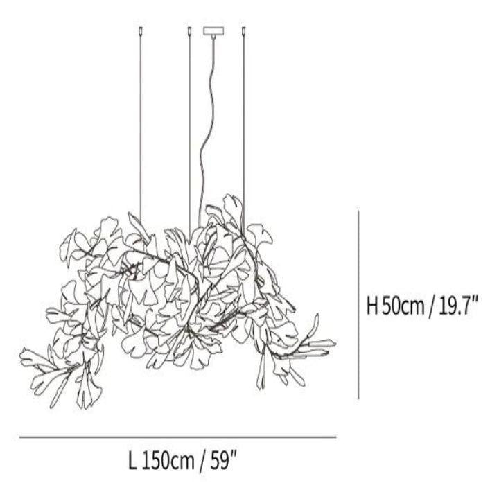 Ginkgo Luxury Chandelier Style G-chandeliers for dining room,chandeliers for stairways,chandeliers for foyer,chandeliers for bedrooms,chandeliers for kitchen,chandeliers for living room-10 Lights: L 59''(150cm) x H 19.7''(50cm)-Arialamps