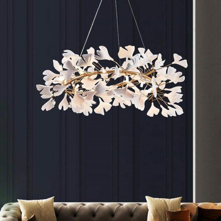 Ginkgo Round Chandelier-chandeliers for dining room,chandeliers for stairways,chandeliers for foyer,chandeliers for bedrooms,chandeliers for kitchen,chandeliers for living room-31"-Arialamps