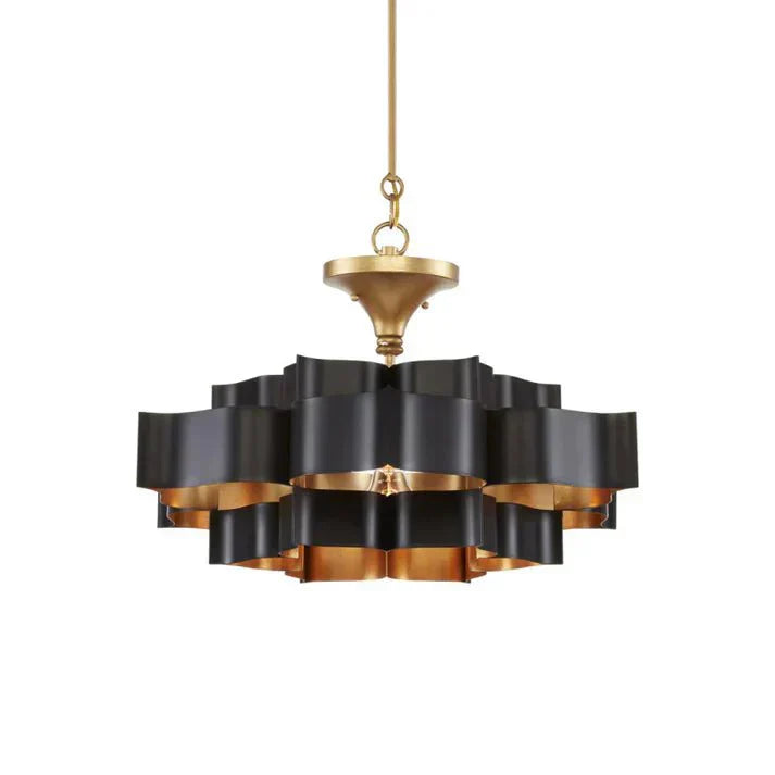 Grand Lotus Large Black Chandelier - Arialamps