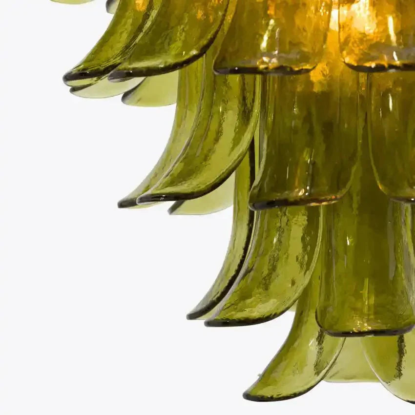 Green Petalo Murano Chandelier - Arialamps