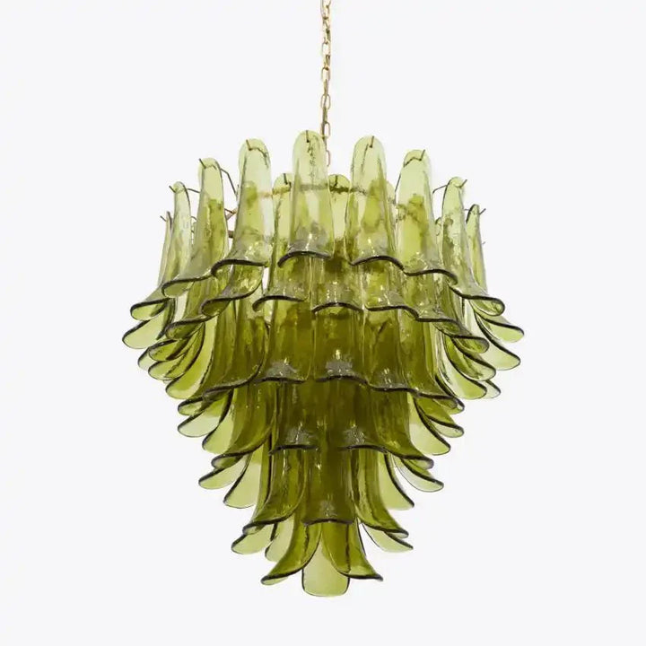 Green Petalo Murano Chandelier - Arialamps