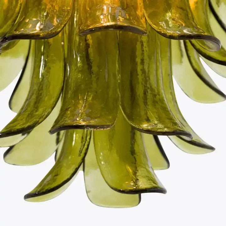 Green Petalo Murano Chandelier - Arialamps