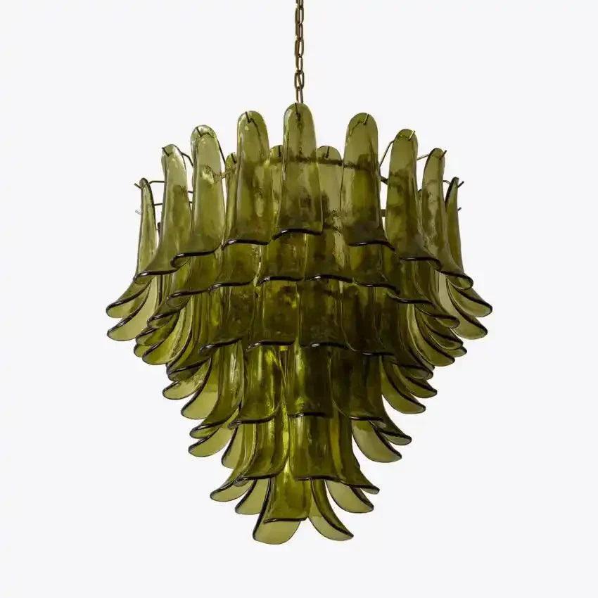 Green Petalo Murano Chandelier - Arialamps