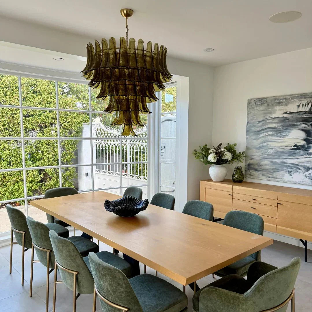 Green Petalo Murano Chandelier - Arialamps