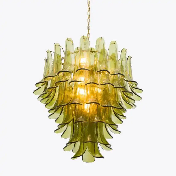 Green Petalo Murano Chandelier - Arialamps