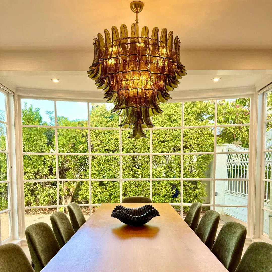 Green Petalo Murano Chandelier - Arialamps