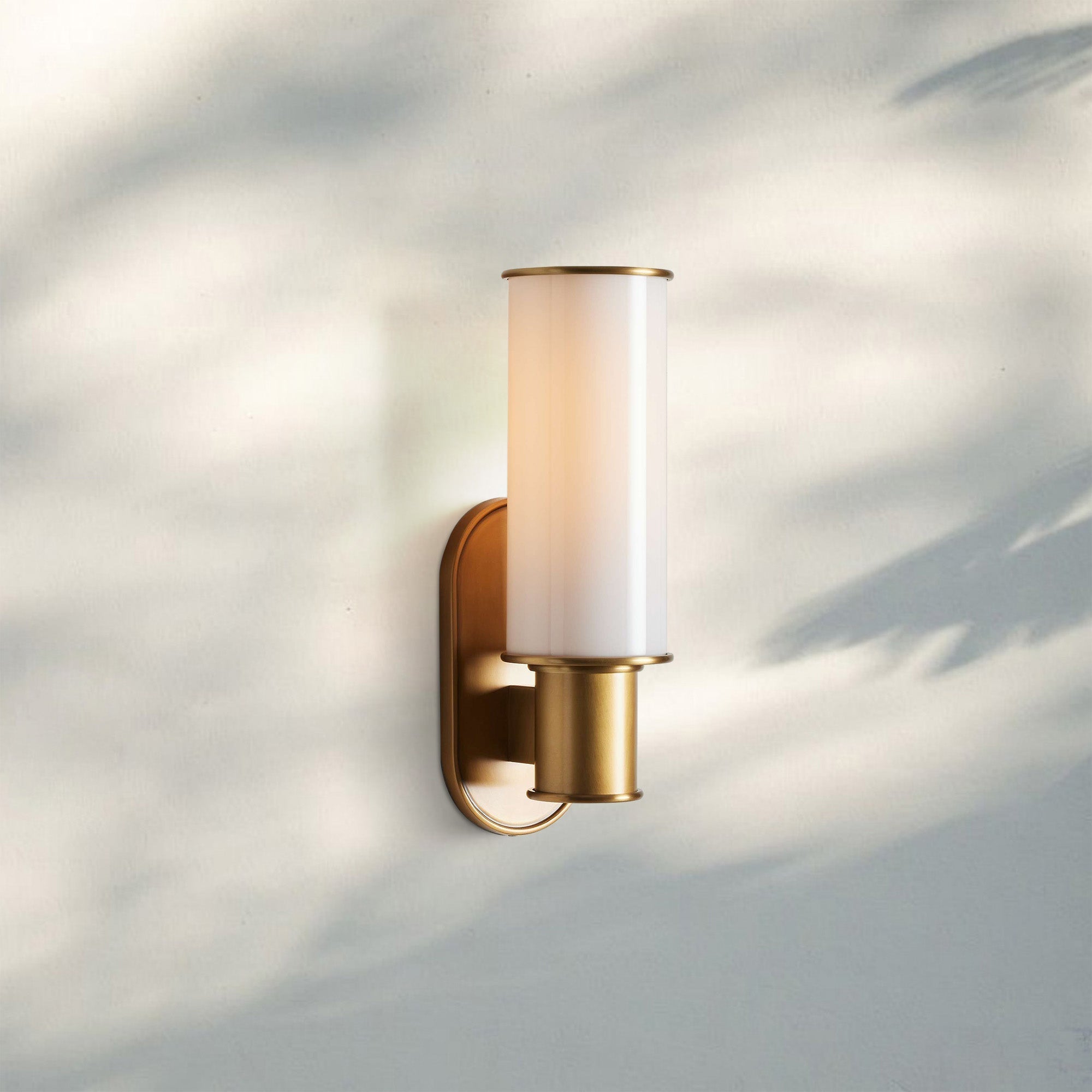 Harline Milk Glass Wall Sconce-Brass-