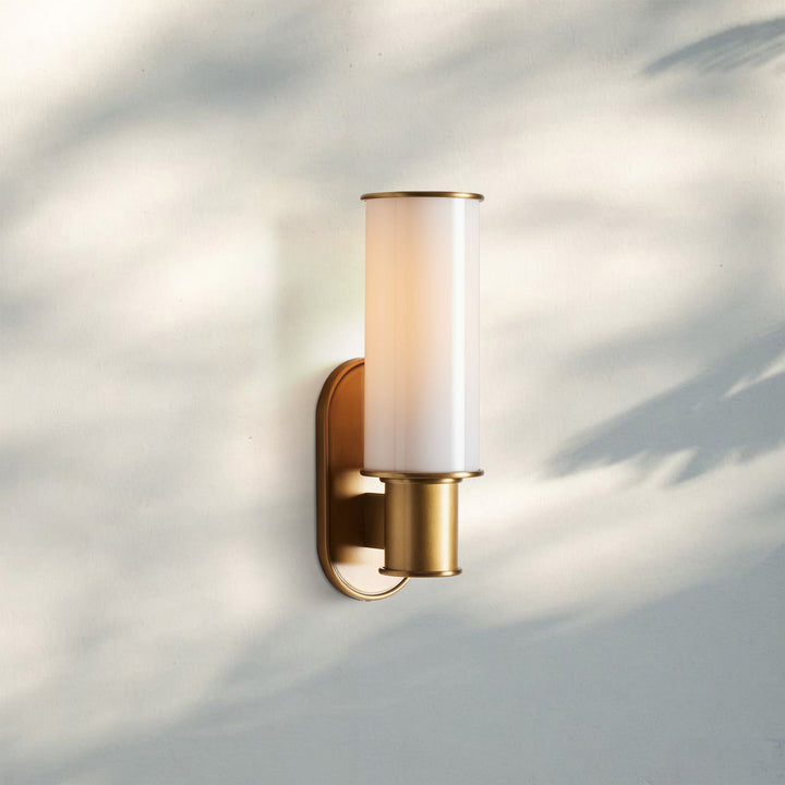 Harline Milk Glass Wall Sconce-Brass-