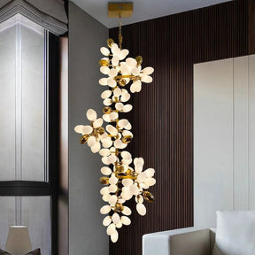 Aria Melano Modern Luxury Linear Glass ball Chandelier Light