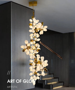 Aria Melano Modern Luxury Linear Glass ball Chandelier Light