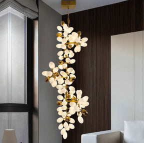 Aria Melano Modern Luxury Linear Glass ball Chandelier Light