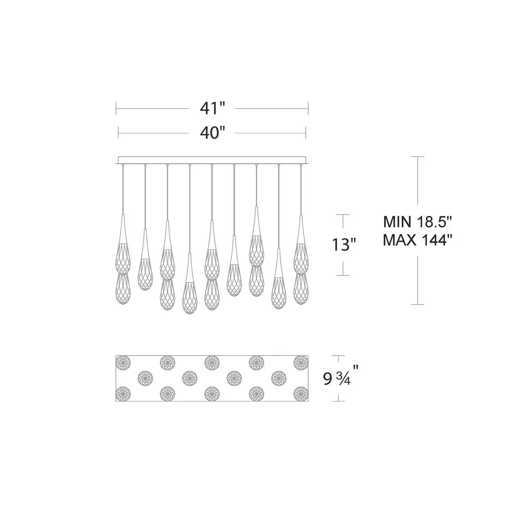 Hibiscus Linear LED Multi Pendant Light - Arialamps