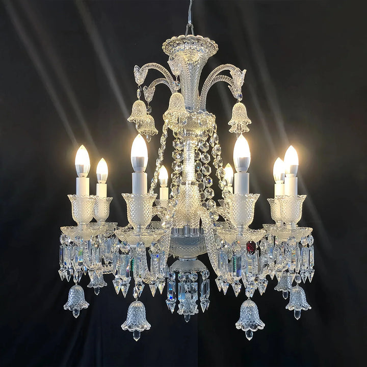 High Quality Lustre Clear Zanith Chandelier 8 Lights - Arialamps