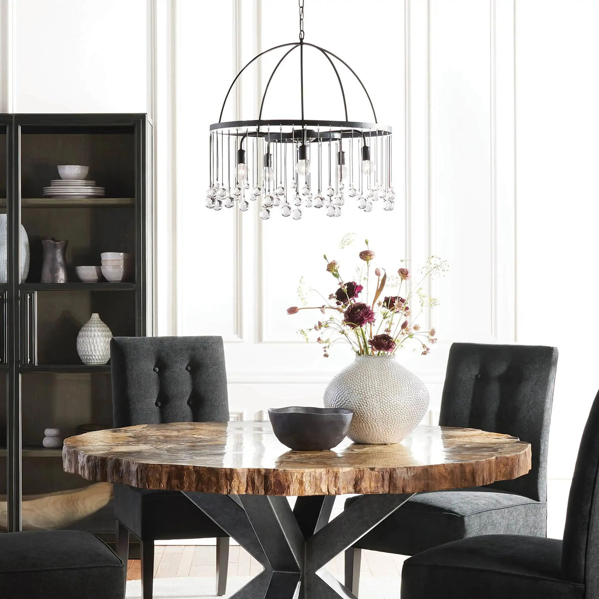 Crystal Ball Aubrey Round Chandelier 5 Light / 8 Light