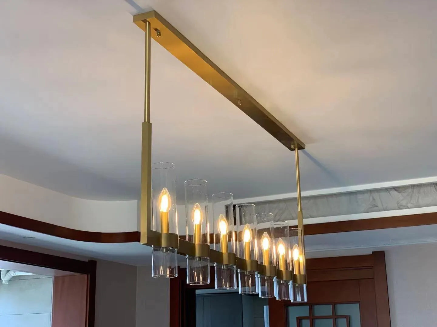 Ravelle Glass Linear Chandelier 59"