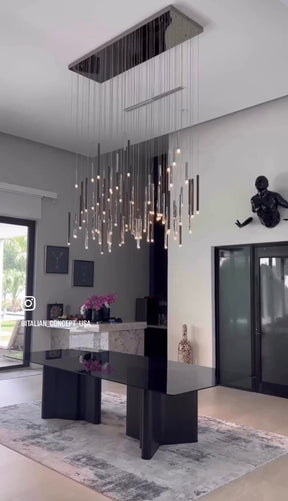 Bellini Rectangular Tubular Pendant Light Chandelier