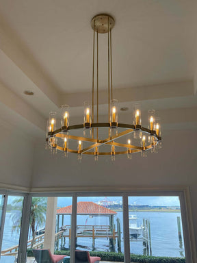 Ravelle Glass Round Chandelier 60"