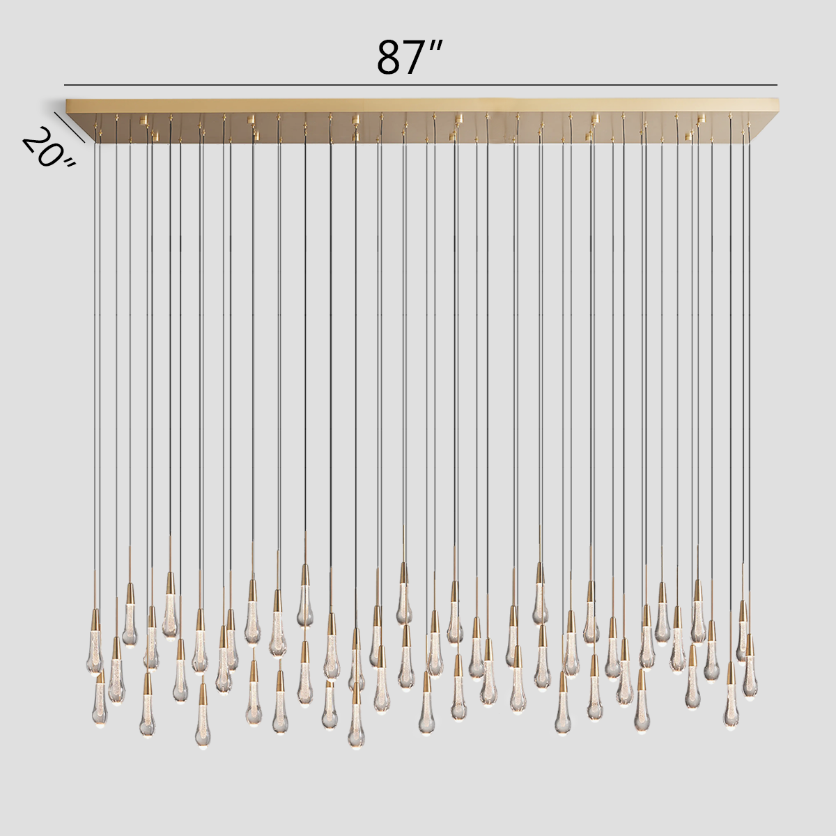 Soltaire Linear Chandelier 37'' 50'' 70'' 87"W 120"W