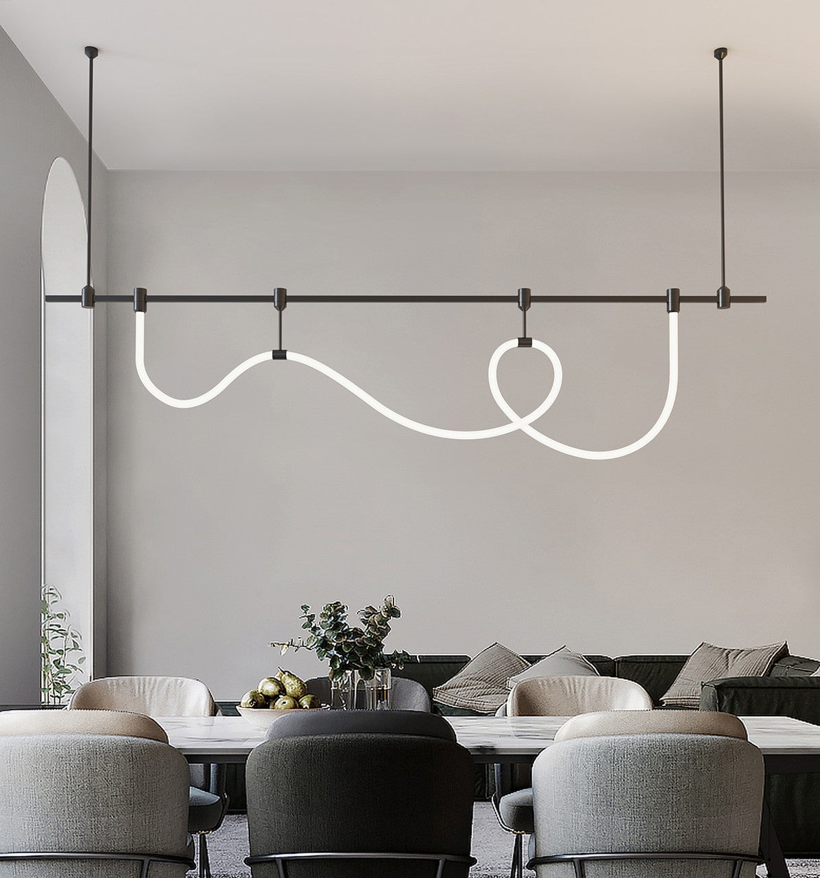 Dining Room/Living Room Linear Soft Lamp Tube Chandelier