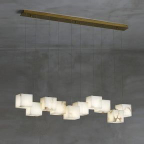 Alabaster Cubic Linear Chandelier