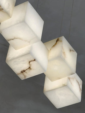 Alabaster Cubic Linear Chandelier