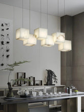 Alabaster Cubic Linear Chandelier