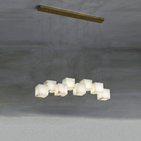 Alabaster Cubic Linear Chandelier