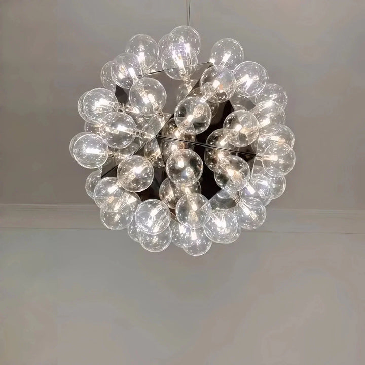 Italian Designer Creative Glass Ball Chandelier Scandinavian Dandelion Hallway/Entryway/Staircase Light Fixture - Arialamps