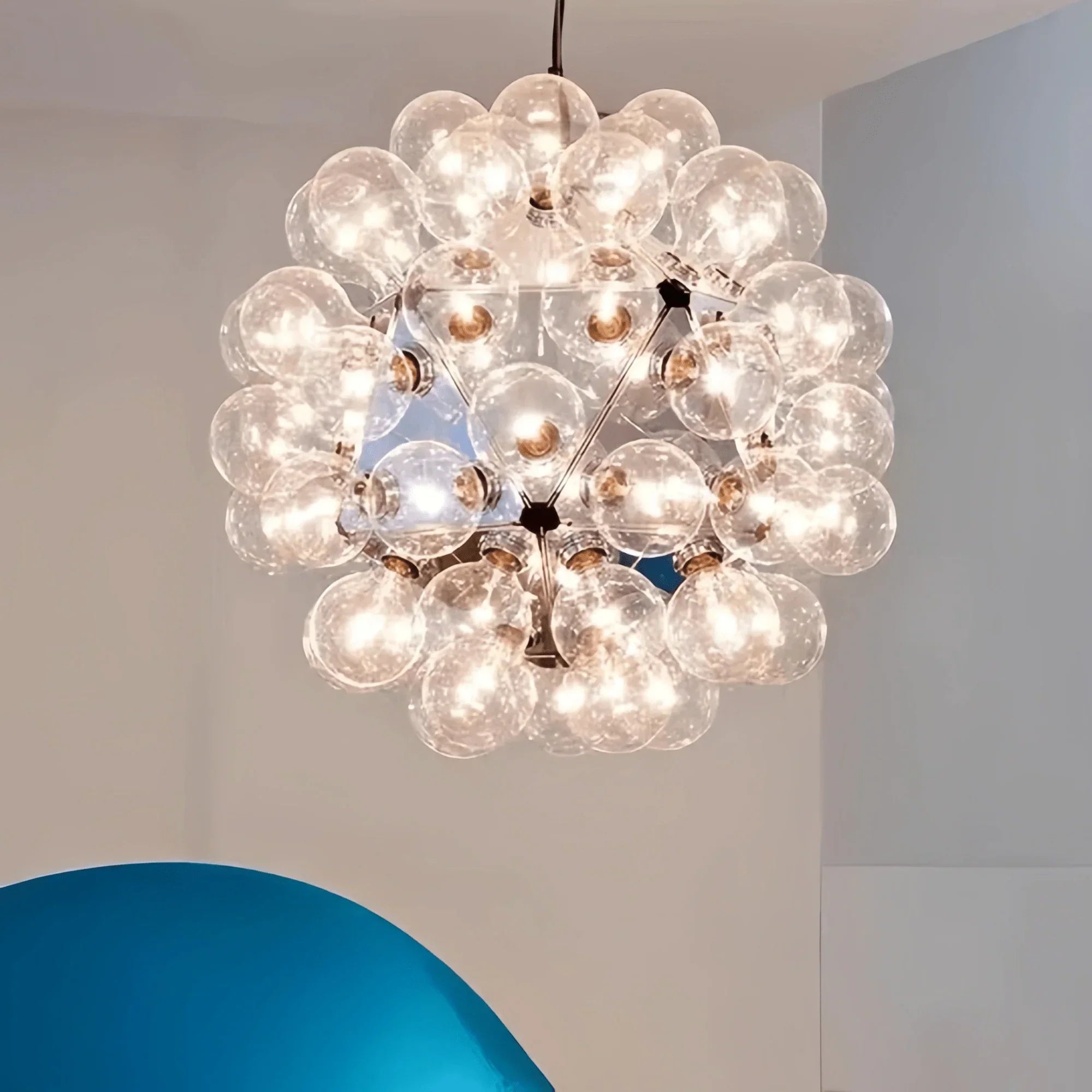 Italian Designer Creative Glass Ball Chandelier Scandinavian Dandelion Hallway/Entryway/Staircase Light Fixture - Arialamps