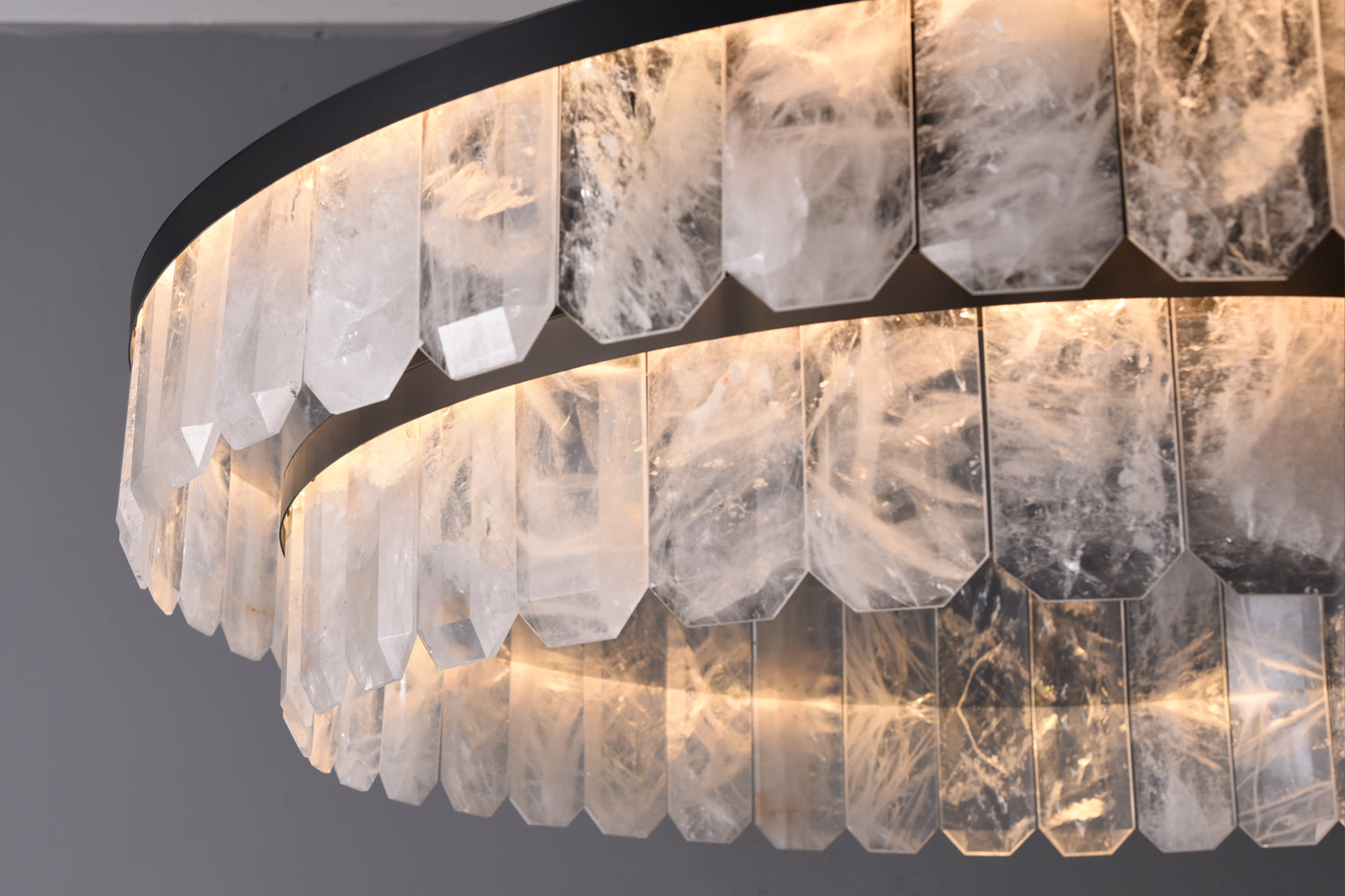 Rock Crystal Double Rock Crystal Chandelier